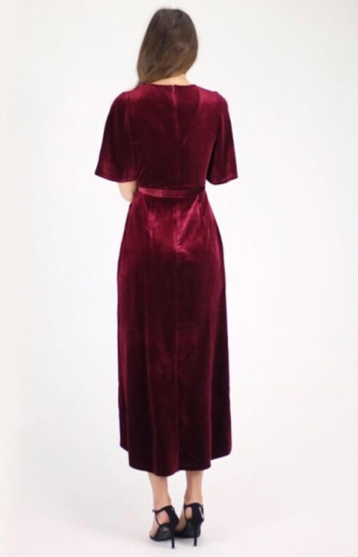 Evie Velvet Dress shown in burgundy from Bright-Eyed & Beautiful Fashion Boutique