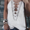 String Front Tank Top shown in white from Bright-Eyed & Beautiful Fashion Boutique