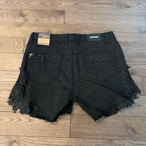 black lace side shorts
