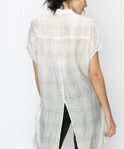 Plaid Maxi Top showing the long back from Bright-Eyed & Beautiful Fashion Boutique