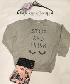 Stop & Think Top in grey, bright-eyed & beautiful boutique